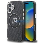 Karl Lagerfeld IML K&CH Heads Repeated Logo iPhone 16 MagSafe kompatibilis hátlap tok, fekete