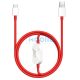 OnePlus SUPERVOOC 2in1 töltő és adatkábel, Oneplus okosóra kompatibilis töltővel, 8A, 1,2m, piros