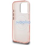 Karl Lagerfeld IML K&CH Heads Repeated Logo iPhone 16 Pro Max MagSafe kompatibilis hátlap tok, rózsaszín