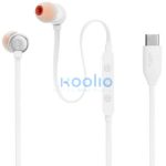 JBL Tune 310C Vezetékes fülhallgató mikrofonnal, USB-C, fehér