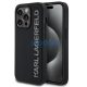 Karl Lagerfeld 3D Rubber Glitter Logo iPhone 16 Pro csillámos hátlap tok, fekete