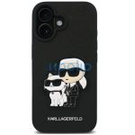 Karl Lagerfeld PU Saffiano Karl and Choupette iPhone 16 tok, fekete