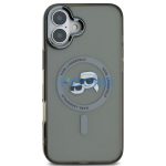 Karl Lagerfeld IML K&CH Heads Metal Frame iPhone 16 MagSafe tok kameravédő peremmel, fekete