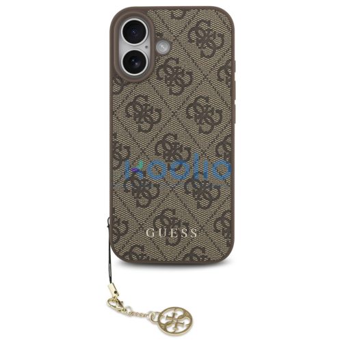 Guess 4G Charm Apple iPhone 17 Tone on Tone hátlap tok, barna