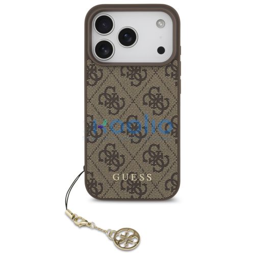 Guess 4G Charm Apple iPhone 17 Pro Tone on Tone hátlap tok, barna