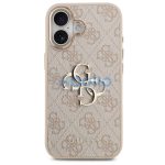 Guess PU Leather 4G Metal Logo Gold Frame Apple iPhone 17 MagSafe hátlap tok, rózsaszín