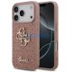 Guess PU Fixed Glitter 4G Metal Logo Apple iPhone 17 Pro hátlap tok, rózsaszín