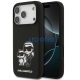 Karl Lagerfeld Liquid Silicone K&CH Sketch Apple iPhone 17 Pro MagSafe kompatibilis hátlap tok, fekete