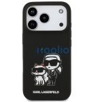 Karl Lagerfeld Liquid Silicone K&CH Sketch Apple iPhone 17 Pro MagSafe kompatibilis hátlap tok, fekete