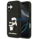 Karl Lagerfeld 3D Rubber Karl and Choupette Apple iPhone 17 hátlap tok, fekete