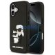 Karl Lagerfeld 3D Rubber Karl and Choupette Apple iPhone 17 hátlap tok, fekete