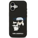 Karl Lagerfeld 3D Rubber Karl and Choupette Apple iPhone 17 hátlap tok, fekete