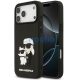Karl Lagerfeld 3D Rubber Karl and Choupette Apple iPhone 17 Pro hátlap tok, fekete