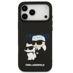 Karl Lagerfeld 3D Rubber Karl and Choupette Apple iPhone 17 Pro hátlap tok, fekete