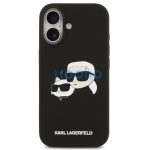 Karl Lagerfeld Silicone Double Heads Print Apple iPhone 17 MagSafe kompatibilis hátlap tok, fekete