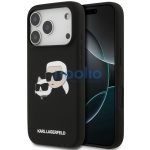 Karl Lagerfeld Silicone Double Heads Print Apple iPhone 17 Pro MagSafe kompatibilis hátlap tok, fekete