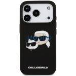 Karl Lagerfeld Silicone Double Heads Print Apple iPhone 17 Pro MagSafe kompatibilis hátlap tok, fekete