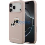 Karl Lagerfeld Silicone Double Heads Print Apple iPhone 17 Pro Max MagSafe kompatibilis hátlap tok, rózsaszín