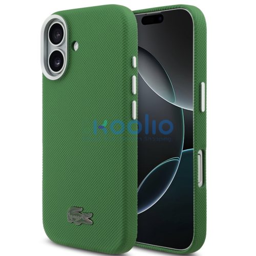 Lacoste Iconic Petit Pique Metal Logo Apple iPhone 17 MagSafe tok, zöld