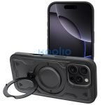 Frost Armor Apple iPhone 17 Pro Max starabíró tok kitámasztóható gyűrűvel, fekete