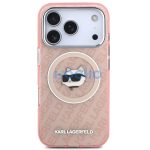 Karl Lagerfeld IML Choupette Head Logo iPhone 17 Pro Max MagSafe kompatibilis hátlap tok, rózsaszín