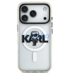 Karl Lagerfeld IML Karl Sketch Logo iPhone 17 Pro MagSafe kompatibilis hátlap tok, átlátszó