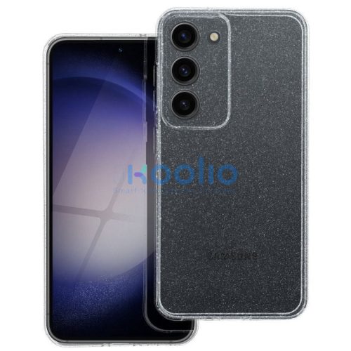 Clear 2mm Samsung Galaxy S25 FE csillámos szilikon tok, átlátszó