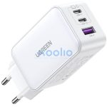 Ugreen Nexode CD244 2xUSB-C-USB-A hálózati töltő, GaN, 65W, fehér