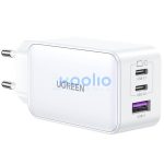 Ugreen Nexode CD244 2xUSB-C-USB-A hálózati töltő, GaN, 65W, fehér