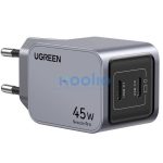 Ugreen Nexode Pro X707 2xUSB-C hálózati töltő, 45W, szürke