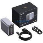 Ugreen Nexode CD333 4xUSB-C-USB-A hálózati töltő, USB-C kábellel, GaN, 300W + 240W, szürke