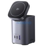 Ugreen Nexode X555 2xUSB-C-USB-A wirelesstöltő, 65W, GaN, szürke