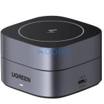 Ugreen W256 2in1 USB-C-USB-C Qi induktív iPhone/AirPods töltő USB-C kábellel, 20W, 1m, fekete