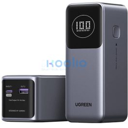   Ugreen PB724 Powerbank / külső akkumulátor LED kijelzővel, USB-A-USB-C, 12000mAh, 100W, QC+PD, szürke