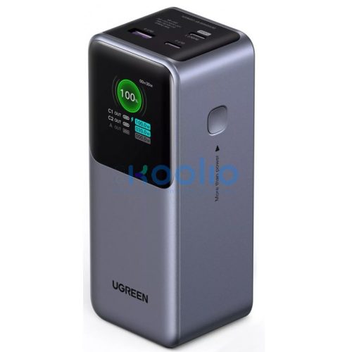 Ugreen PB722 Powerbank / külső akkumulátor, USB-A-2xUSB-C, 25000mAh, 200W, QC+PD, szürke
