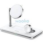 Ugreen CD278 3in1 vezeték nélküli wireless töltő intelligens kijelzővel, 25W, 1.67A, fehér