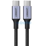 Ugreen US316 USB-C-USB-C töltő- és adatkábel, fonott, 5A, 100W, 2m, szürke