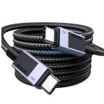 Ugreen L512 USB-C-USB-C töltő- és adatkábel, fonott, 5A, 100W, 3m, szürke