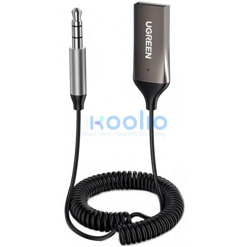 Ugreen CM309 Bluetooth 5.3 audio vevő jack csatlakozóval, fekete