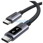 Ugreen Uno L509 USB-C-USB-C töltő- és adatkábel, fonott, 5A, PD, 100W, 1m, szürke