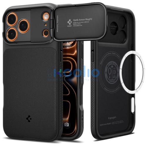 Spigen Optik Armor MagFit Apple iPhone 17 Pro Max tok, MagSafe, Black, fekete