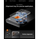 Spigen Glas.tR EZ Fit Optik Pro Apple iPhone 17 Pro / 17 Pro Max / 16 Pro / 16 Pro Max / 15 Pro / 15 Pro Max / 14 Pro / 14 Pro Max, Tempered kameralencse-védő fólia felhelyező kerettel, narancs (2db)