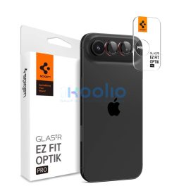   Spigen Glas.tR EZ Fit Optik Pro L-Series Apple iPhone Air (2025) Tempered kameralencse-védő fólia felhelyező kerettel, fekete-piros (2db)