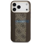 Guess 4G Stripe Apple iPhone 17 Pro MagSafe tok kameravédő kerettel, barna-arany