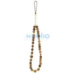 Guess 4G Strap Triangle Logo Apple iPhone 17 MagSafe hátlap tok karpánttal, barna-arany