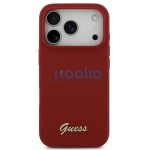 Guess Silicone Script Metal Logo Apple iPhone 17 Pro MagSafe tok, magenta