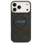 Guess Peony Hot Stamp Apple iPhone 17 Pro MagSafe tok kameravédő peremmel, fekete-arany