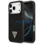 Guess Rhinestone Triangle Apple iPhone 17 Pro hátlap tok, fekete