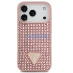 Guess Rhinestone Triangle Apple iPhone 17 Pro Max hátlap tok, rózsaszín