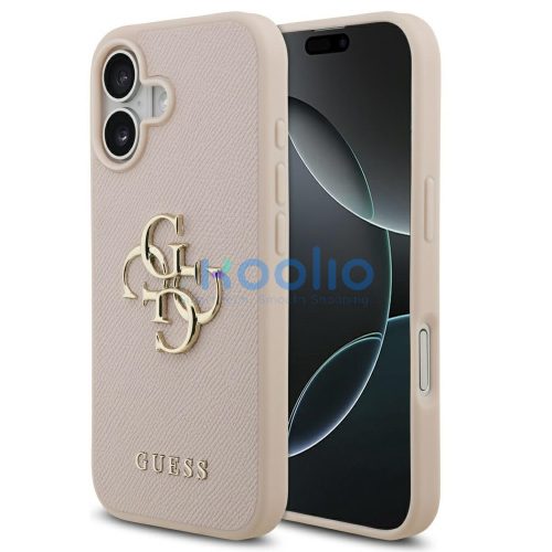 Guess Grained Big 4G & Classic Logo Apple iPhone 17 hátlap tok, rózsaszín